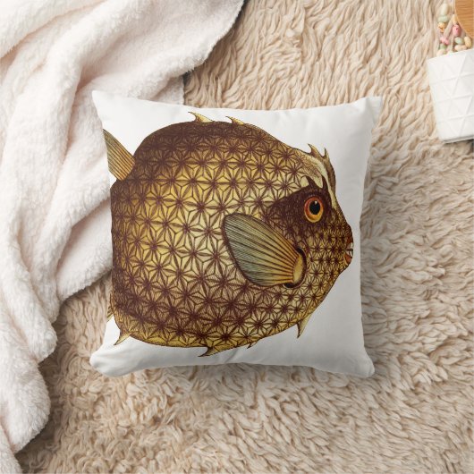 大きく美しいパッファーの魚の装飾用クッション クッション (ブランケット)