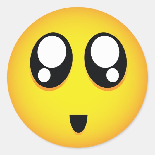 大きく美しい目のemoji ラウンドシール (正面)