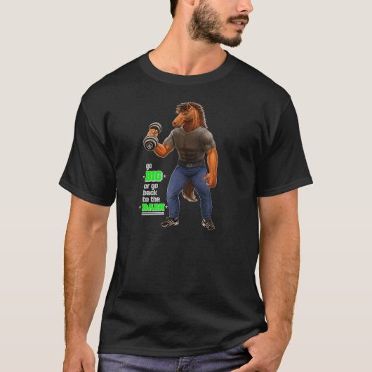 大きく行きますか、または納屋の黒のTシャツに戻って下さい Tシャツ (正面)