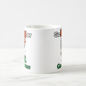 大きく行くか行く格言、かわいい、おもしろいリスクを取る コーヒーマグカップ (中央)