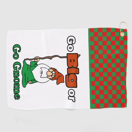 大きく行くか行く格言、かわいい、おもしろいリスクを取る ゴルフタオル (横)