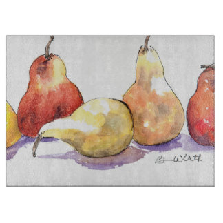 大きく装飾的なガラスまな板 カッティングボード