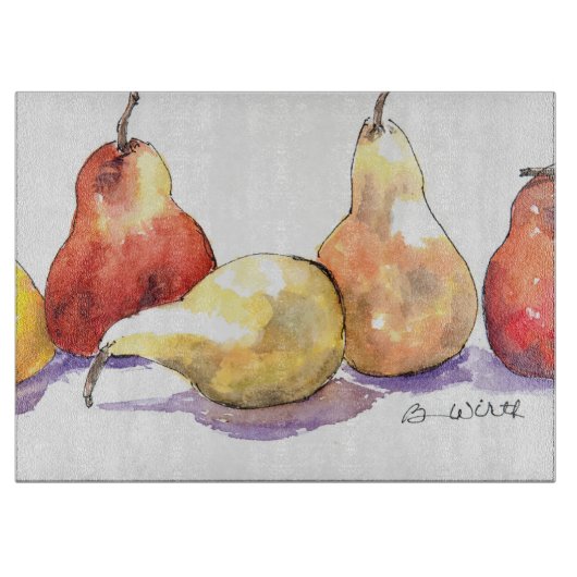 大きく装飾的なガラスまな板 カッティングボード (正面)