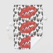 大きく赤いキスのゴルフタオル ゴルフタオル (インサイチュ)