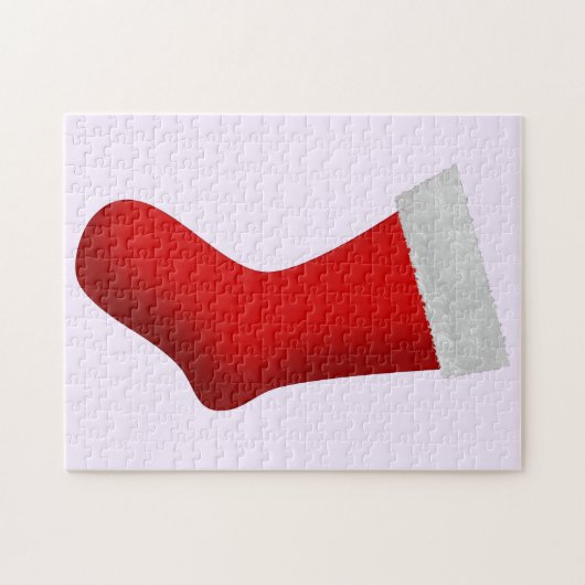 大きく赤いクリスマスのストッキング ジグソーパズル (横)