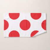 大きく赤い水玉模様 バスタオルセット (ハンドタオル)