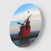 大きく赤い灯台 ラージ壁時計 (傾斜)