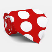 大きく赤い点のタイ ネクタイ (ロール)