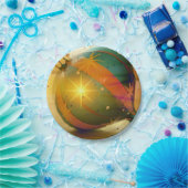 大きく輝くクリスマスの飾り ペーパープレート (パーティー)