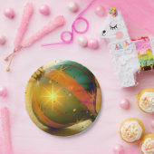 大きく輝くクリスマスの飾り ペーパープレート (パーティー)