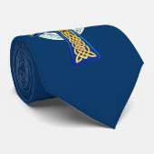 大きく青いケルト十字のタイ ネクタイ (ロール)