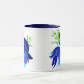 大きく青いシャムの戦いの魚のマグ マグカップ (中央)
