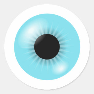 大きく青い眼球のステッカーシート ラウンドシール