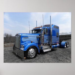 大きく青いKenworth W900L ポスター