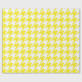 大きく黄色および白く千鳥格子のな包装紙 ラッピングペーパー (フラット)