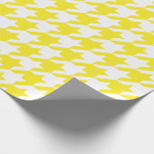 大きく黄色および白く千鳥格子のな包装紙 ラッピングペーパー (角)