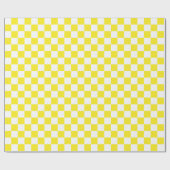 大きく黄色および白の点検の包装紙 ラッピングペーパー (フラット)