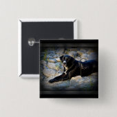 大きく黒いピットブルの実験室の十字 缶バッジ (正面&裏面)