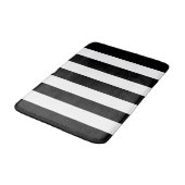 大きく黒くか白い縦ストライプパターン バスマット (アングル)