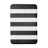 大きく黒くか白い縦ストライプパターン バスマット (正面縦)