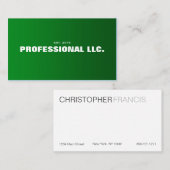 大きく、はっきりしたで、読みやすい緑の名刺 名刺 (正面/裏面)