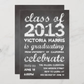 大きく、はっきりしたな灰色の黒板のタイポグラフィのモダン 招待状 (正面/裏面)