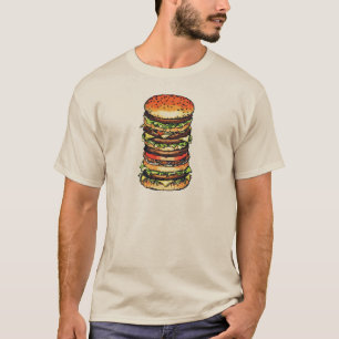 大きく、多彩なハンバーガー Tシャツ