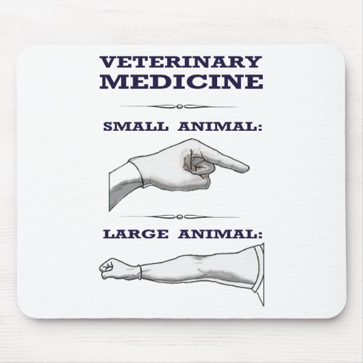 大きく、小さい動物の獣医のユーモアのある マウスパッド (正面)