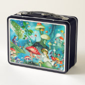 大きすぎるキノコの森に住むカラフル妖精 メタルランチボックス (裏面)
