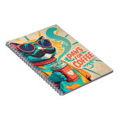 大きすぎるサングラスを着て、コーヒーを持っている猫 ノートブック (右側)