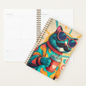 大きすぎるサングラスを着て、コーヒーを持っている猫 プランナー手帳 (ディスプレー)