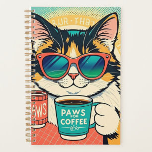 大きすぎるサングラスを着て、コーヒーを持っている猫 プランナー手帳