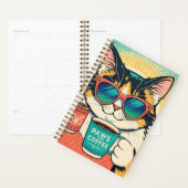 大きすぎるサングラスを着て、コーヒーを持っている猫 プランナー手帳 (ディスプレー)