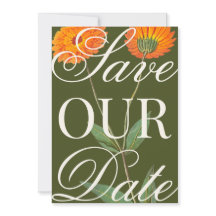 大きすぎるビンテージ花柄の「Save The Date」