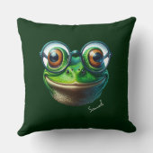 大きすぎる眼鏡をかけている可愛いカエル クッション (裏面)