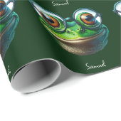 大きすぎる眼鏡をかけている可愛いカエル ラッピングペーパー (ロールコーナー)