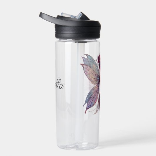 大きすぎる花を持つ妖精パーソナライズされた ウォーターボトル (右面)