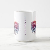 大きすぎる花を持つ妖精パーソナライズされた コーヒーマグカップ (中央)