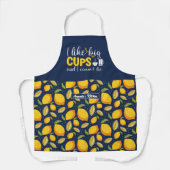 大きなおもしろいカップレモンパターンが好きなコーヒー愛好家 エプロン (正面)