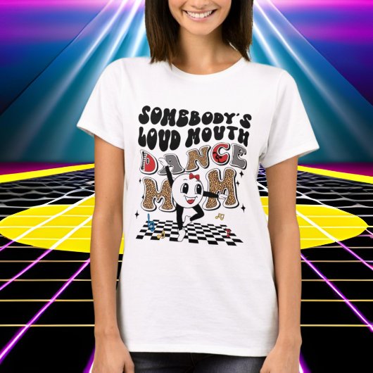 大きなおもしろい口のダンス母のワードアート Tシャツ