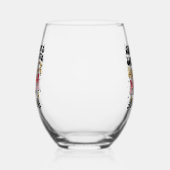 大きなおもしろい口ホッケー母のワードアート ステムなしワイングラス (左)