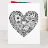 大きなかわいいヴィンテージハートのバレンタインデー カード (裏面)