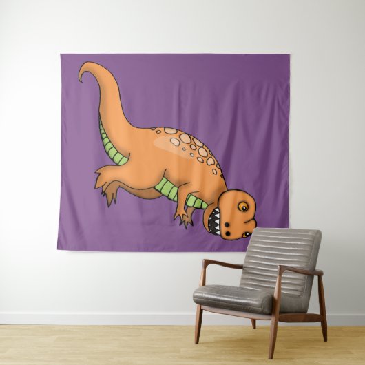 大きなかわいいTレックスキッズウォールつるズfor Room タペストリー (インサイチュ(横))