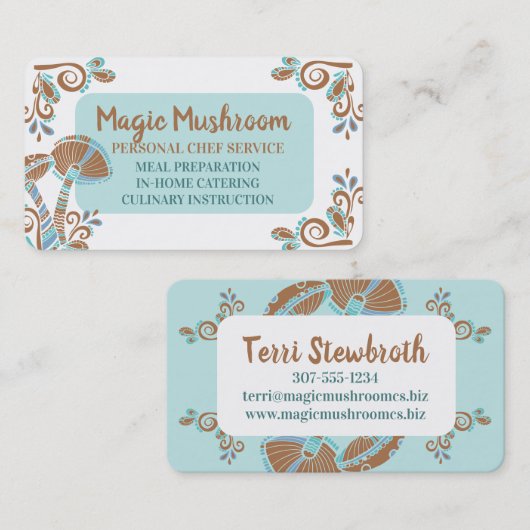 大きなきのこのシェフケータリング料理 名刺 (正面/裏面)