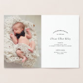 大きなこんにちは小さな男の子赤ちゃん誕生のお知らせ 箔カード (内部)