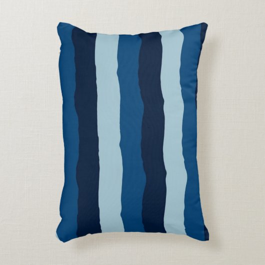 大きなの美しい青ストライプ色 アクセントクッション (正面(垂直))