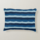 大きなの美しい青ストライプ色 アクセントクッション (裏面)