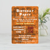 大きなはっきりした数字オンブラウンオレンジ誕生日招待状 招待状 (スタンド正面)