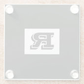 大きなはっきりした輪郭の黒モノグラム、黒 ガラスコースター (裏面)