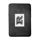 大きなはっきりした輪郭の黒モノグラム、黒 バスマット (正面縦)